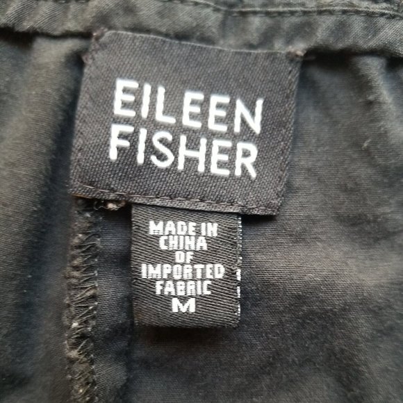 Eileen Fisher Pants Womens M black crop chino capri pockets Medium‎ - Picture 2 of 7